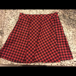 Hot Topic Red & Black Checkered Mini Skirt